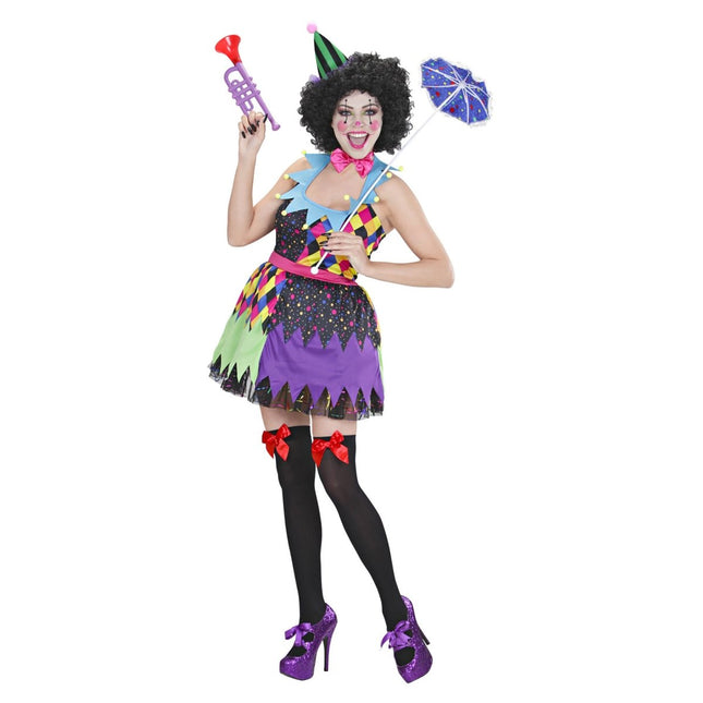 Halloween Jurk Gekleurd Dames Clown van Widmann koop je bij Partywinkel