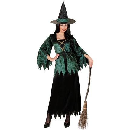 Halloween Jurk Groen Dames Heks van Widmann koop je bij Partywinkel