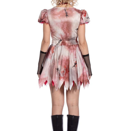Halloween Jurk Dames Kort Met Bloed 2 delig van Wilbers & Wilbers koop je bij Partywinkel