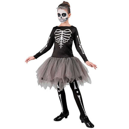 Halloween Jurk Meisje Ballerina Skelet van Widmann koop je bij Partywinkel