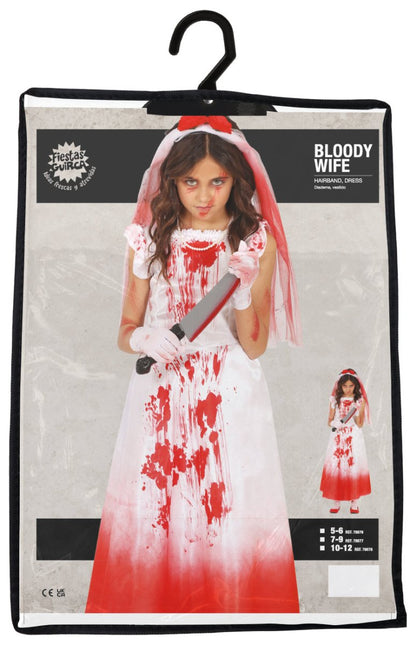 Halloween Jurk Meisje Met Bloed van Fiestas Guirca koop je bij Partywinkel