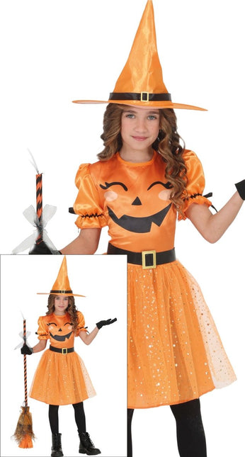 Halloween Jurk Oranje Kind Heks van Fiestas Guirca koop je bij Partywinkel