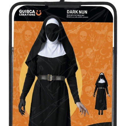 Halloween Jurk Zwart Dames Donkere Non van Fiestas Guirca koop je bij Partywinkel