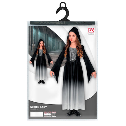 Halloween Jurk Zwart Grijs Meisje Gothic van Widmann koop je bij Partywinkel