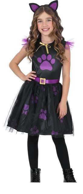 Halloween Jurk Zwart Kind Paarse Kat van Fiestas Guirca koop je bij Partywinkel