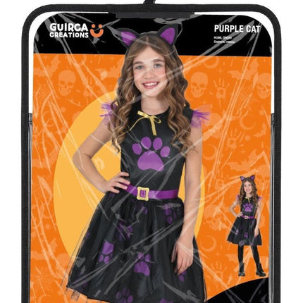 Halloween Jurk Zwart Kind Paarse Kat van Fiestas Guirca koop je bij Partywinkel