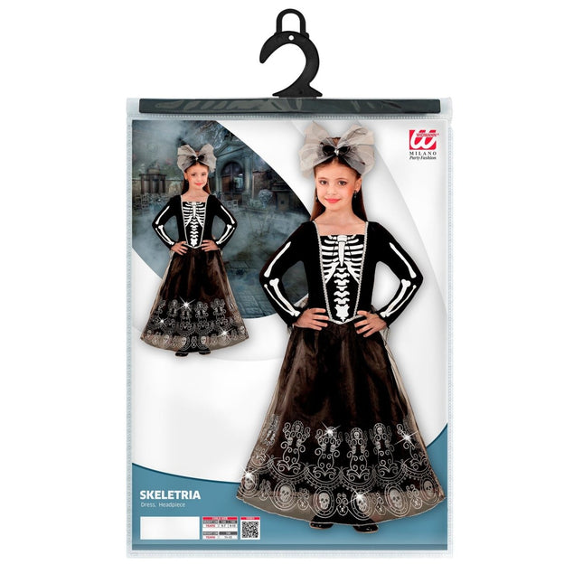 Halloween Jurk Zwart Kind Skelet van Widmann koop je bij Partywinkel