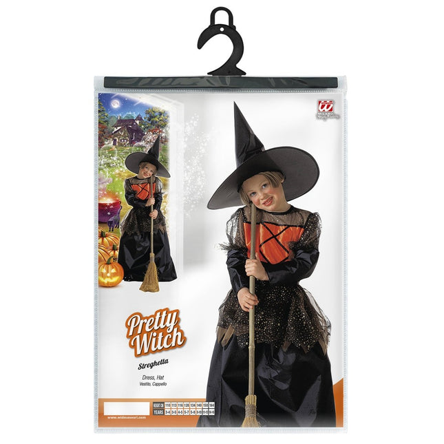 Halloween Jurk Zwart Meisje Heks 2 delig van Widmann koop je bij Partywinkel