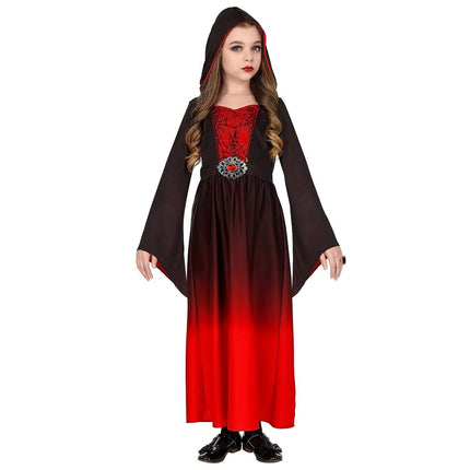 Halloween Jurk Zwart Rood Meisje Gothic van Widmann koop je bij Partywinkel