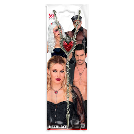 Halloween Ketting Hart En Prikkeldraad van Widmann koop je bij Partywinkel