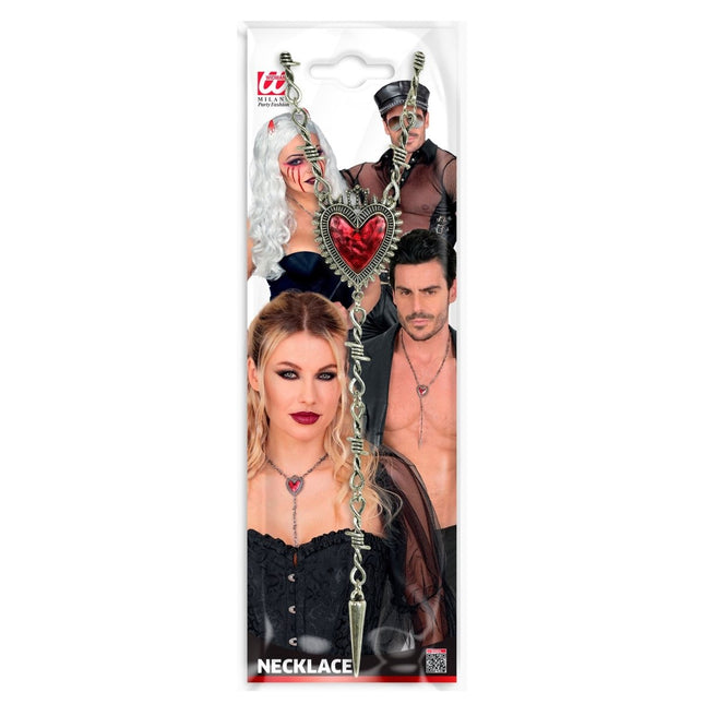 Halloween Ketting Hart En Prikkeldraad van Widmann koop je bij Partywinkel