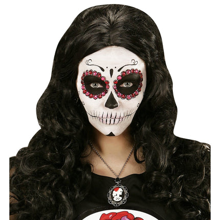 Halloween Ketting Schedel En Roos van Widmann koop je bij Partywinkel