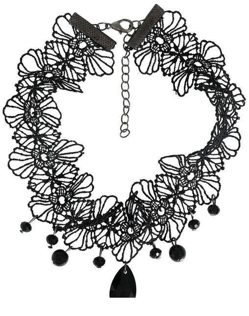 Halloween Ketting Zwart Choker Steen van Fiestas Guirca koop je bij Partywinkel