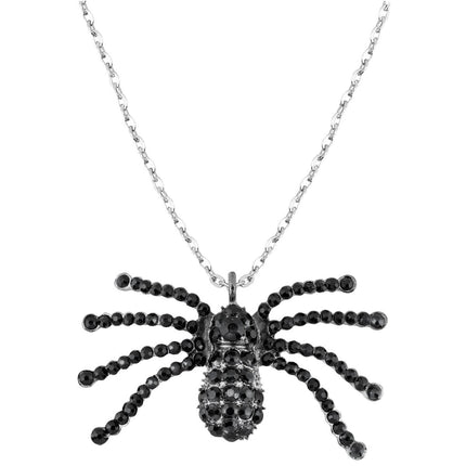 Halloween Ketting Zwart Spin Met Diamanten van Widmann koop je bij Partywinkel