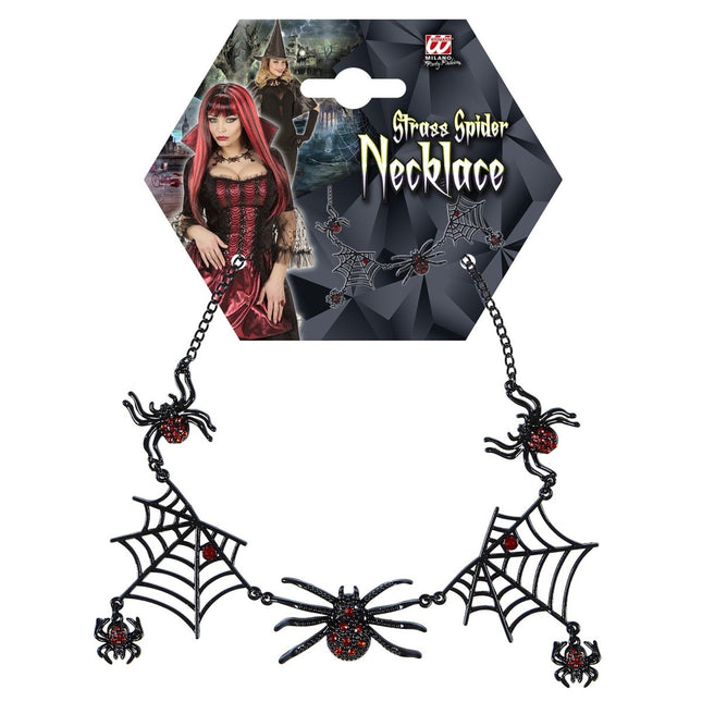 Halloween Ketting Zwart Spinnen van Widmann koop je bij Partywinkel
