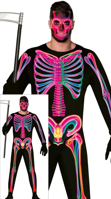 Halloween Kostuum Heren Neon Skelet van Fiestas Guirca koop je bij Partywinkel