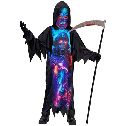Halloween Kostuum Kind Neon Grim Reaper van Widmann koop je bij Partywinkel