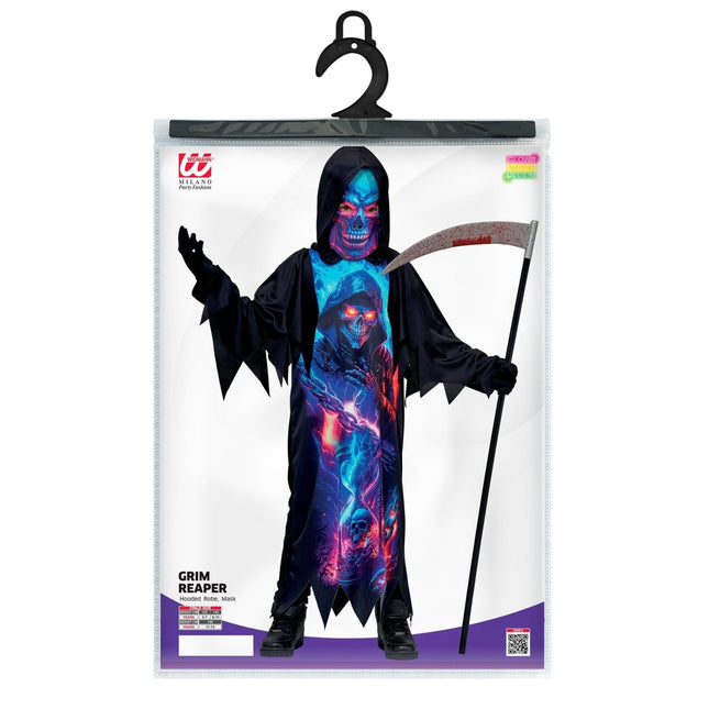 Halloween Kostuum Kind Neon Grim Reaper van Widmann koop je bij Partywinkel