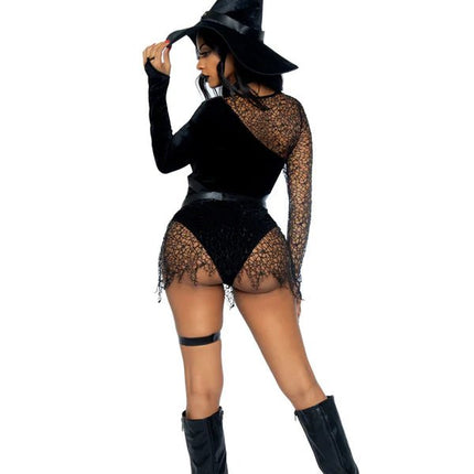 Halloween Kostuum Zwart Dames Bodysuit Tovenares Leg Avenue van Leg Avenue koop je bij Partywinkel