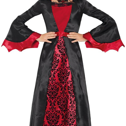 Halloween Kostuum Zwart Rood Meisje Vampier Lang van Fiestas Guirca koop je bij Partywinkel