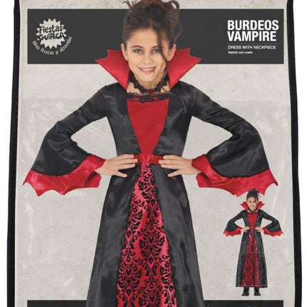 Halloween Kostuum Zwart Rood Meisje Vampier Lang van Fiestas Guirca koop je bij Partywinkel