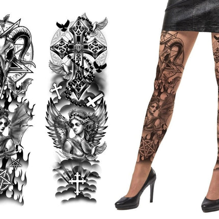 Halloween Legging Zwart Tattoos van Fiestas Guirca koop je bij Partywinkel