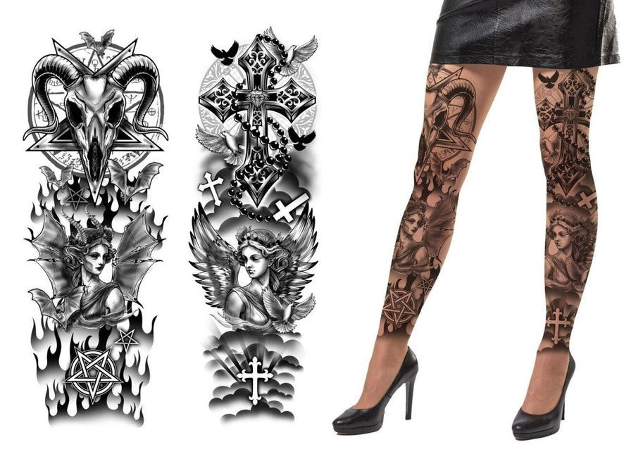 Halloween Legging Zwart Tattoos van Fiestas Guirca koop je bij Partywinkel