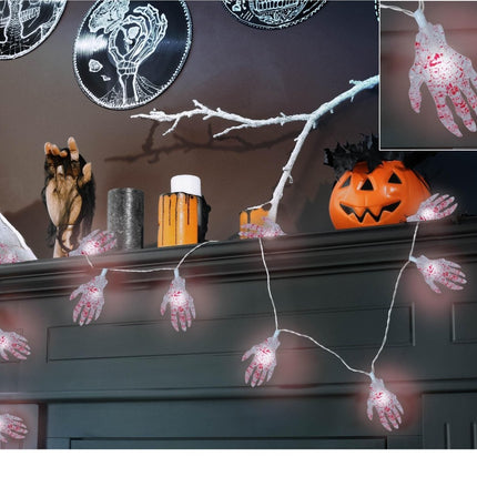 Halloween Lichtslinger LED Skelet Hand 1,15m van Fiestas Guirca koop je bij Partywinkel