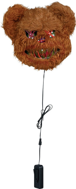 Halloween Masker Bruin Beer Met Licht van Fiestas Guirca koop je bij Partywinkel
