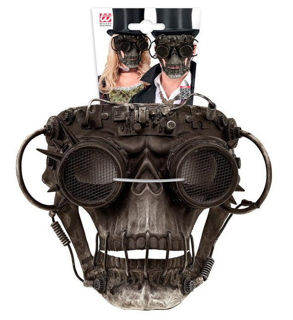 Halloween Masker Bruin Steampunk Schedel van Widmann koop je bij Partywinkel