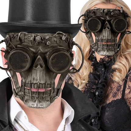 Halloween Masker Bruin Steampunk Schedel van Widmann koop je bij Partywinkel