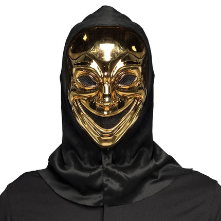 Halloween Masker Goud Killer van Boland koop je bij Partywinkel