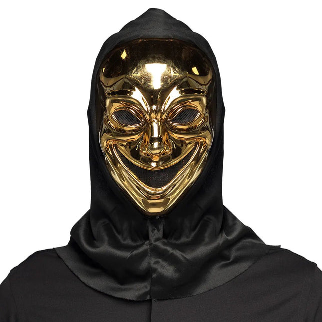 Halloween Masker Goud Killer van Boland koop je bij Partywinkel