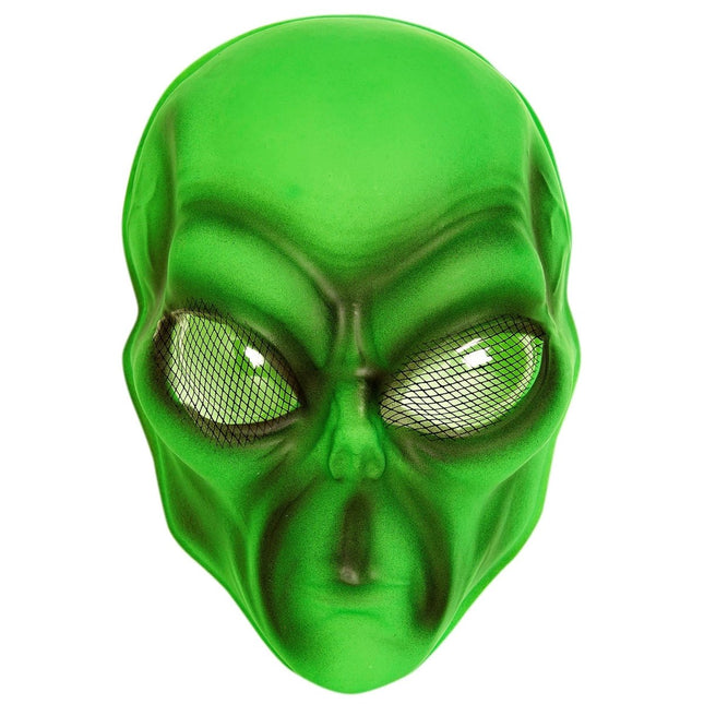 Halloween Masker Groen Alien Plastic van Widmann koop je bij Partywinkel