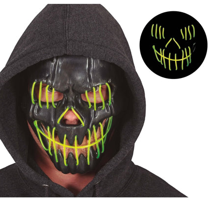 Halloween Masker Lachend Met Licht van Fiestas Guirca koop je bij Partywinkel