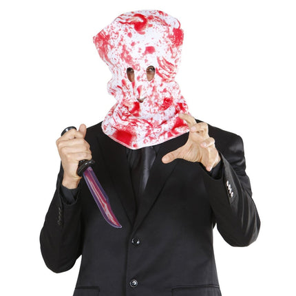Halloween Masker Rood Wit Bloederig van Widmann koop je bij Partywinkel
