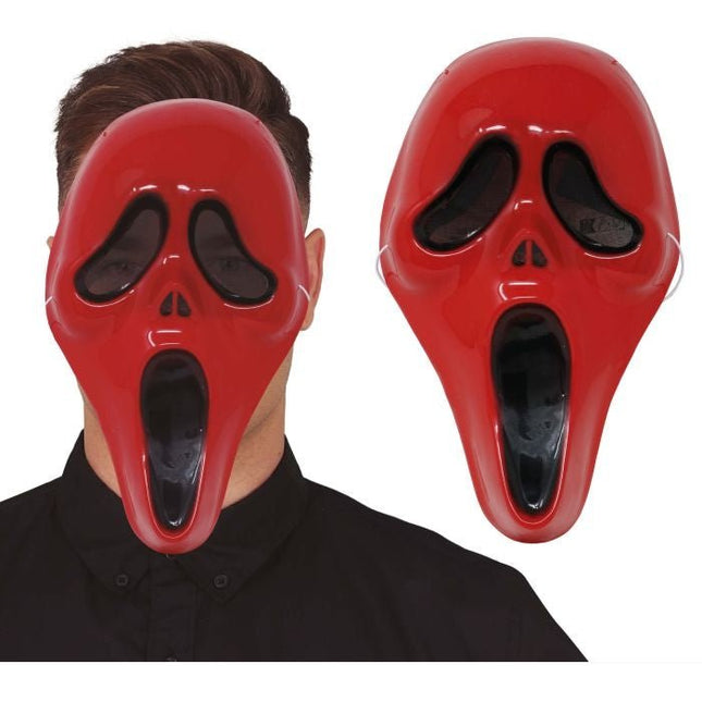 Halloween Masker Rood Zwart Scream van Fiestas Guirca koop je bij Partywinkel