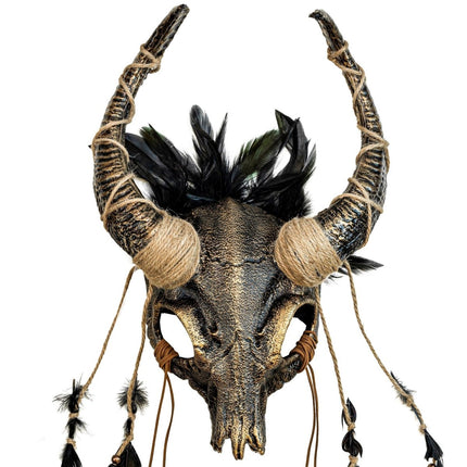 Halloween Masker Schedel Met Veren van Widmann koop je bij Partywinkel