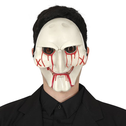 Halloween Masker Wit Rood Duivel van Fiestas Guirca koop je bij Partywinkel