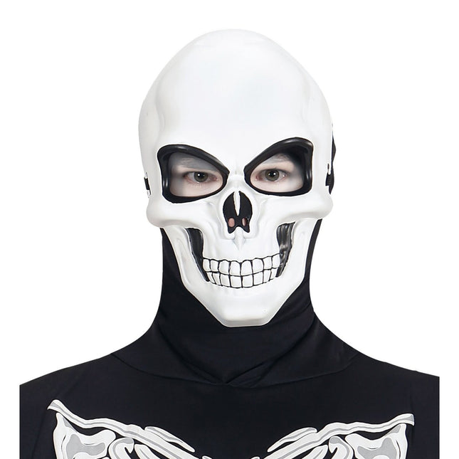 Halloween Masker Wit Zwart Schedel van Widmann koop je bij Partywinkel