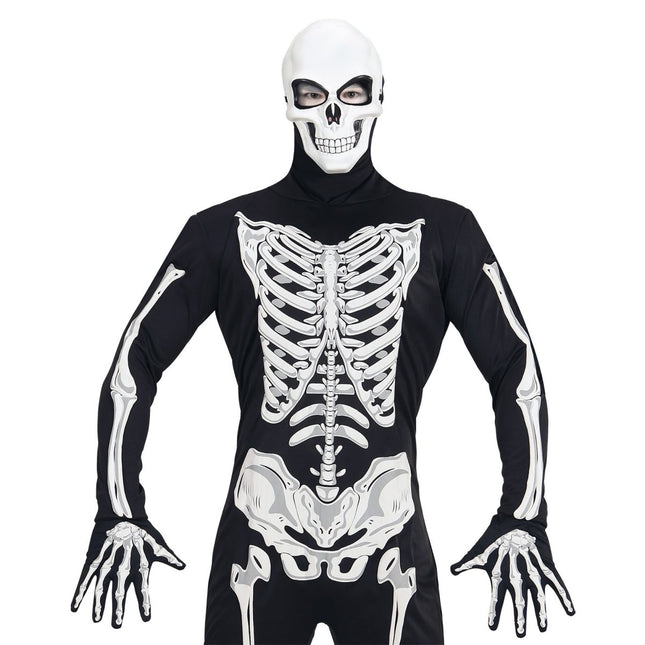 Halloween Masker Wit Zwart Schedel van Widmann koop je bij Partywinkel