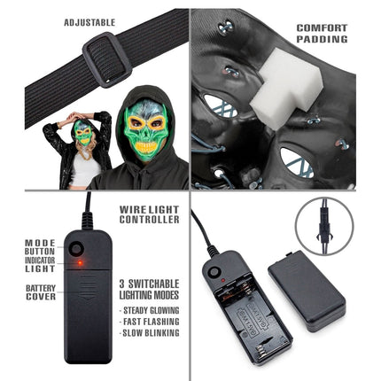 Halloween Masker Zilver Schedel Met Licht van Widmann koop je bij Partywinkel