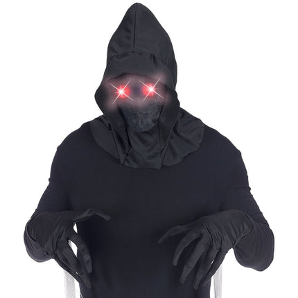 Halloween Masker Zwart Met Rood Licht van Widmann koop je bij Partywinkel