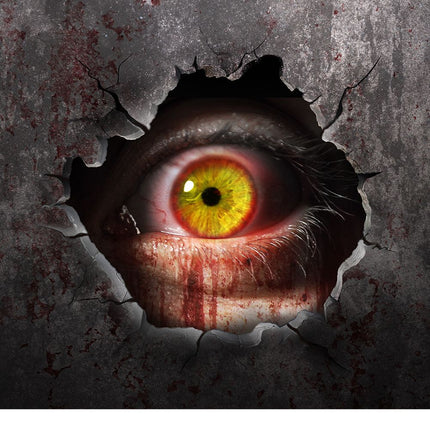 Halloween Muursticker Ooggat 16cm van Fiestas Guirca koop je bij Partywinkel