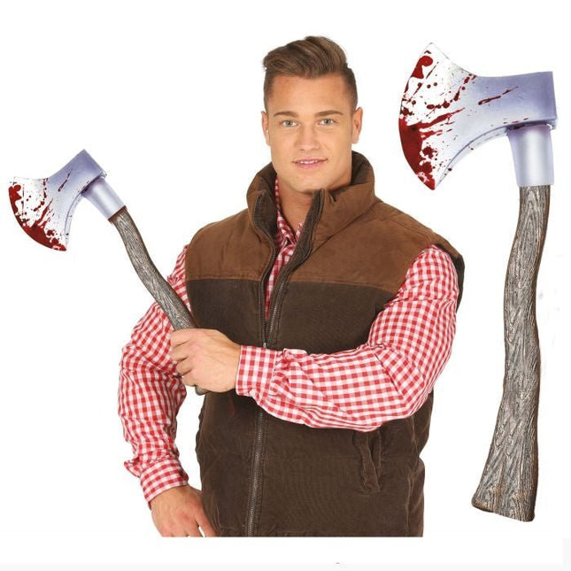 Halloween Nep Bijl Bloederig 49cm van Fiestas Guirca koop je bij Partywinkel