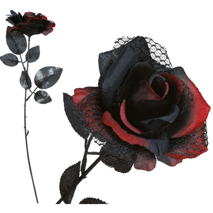 Halloween Nep Bloem Roos 40cm van Fiestas Guirca koop je bij Partywinkel