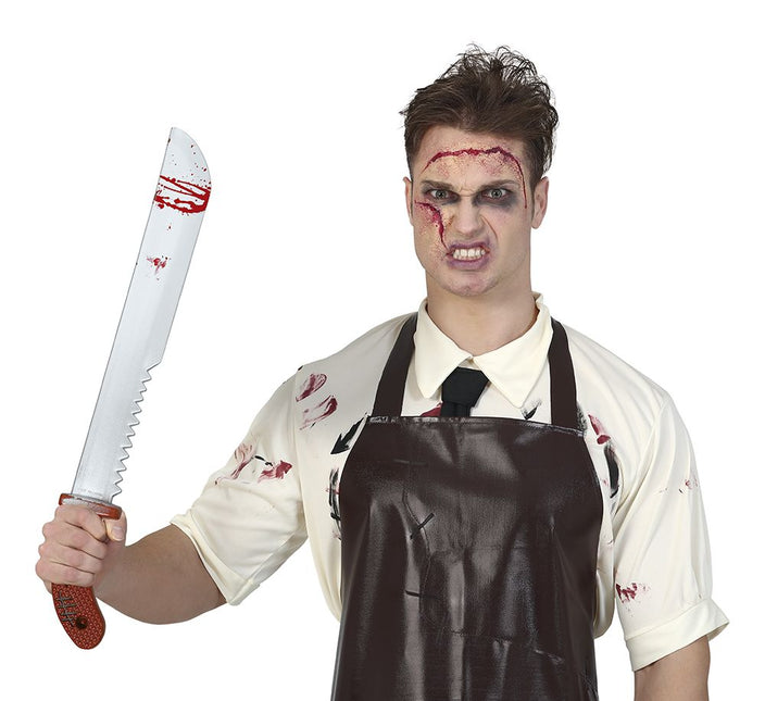 Halloween Nep Machete Met Zaag 60cm van Fiestas Guirca koop je bij Partywinkel