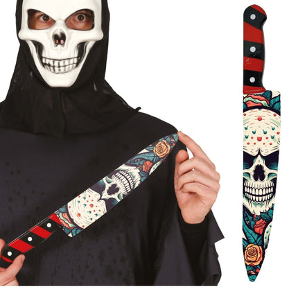Halloween Nep Mes Schedel 37cm van Fiestas Guirca koop je bij Partywinkel
