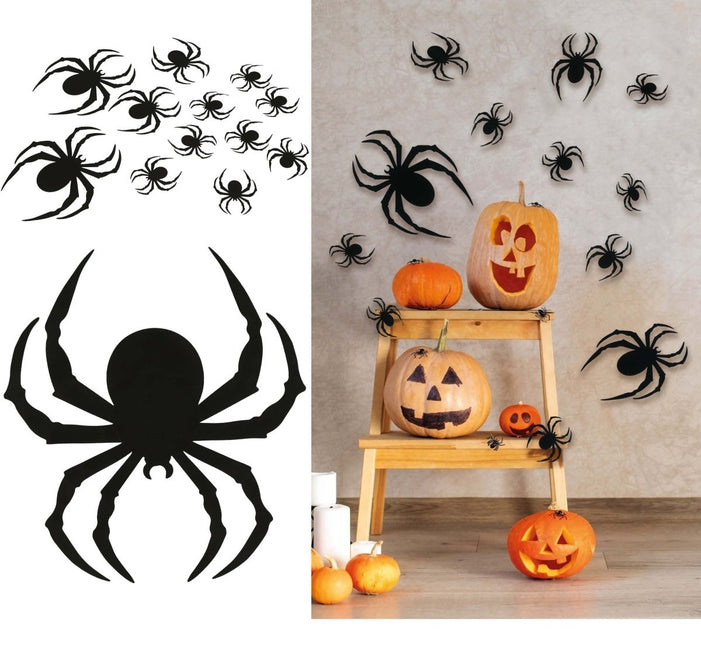 Halloween Muurstickers Nep Spin 12st van Fiestas Guirca koop je bij Partywinkel
