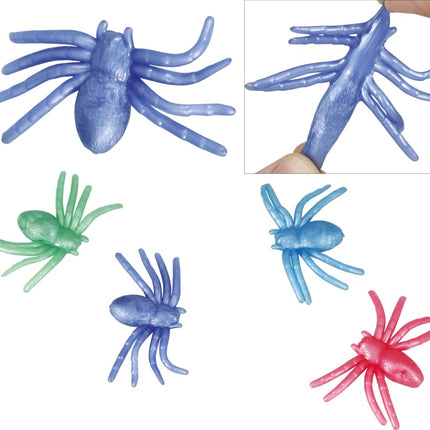 Halloween Nep Spin Gekleurd 7cm 4st van Fiestas Guirca koop je bij Partywinkel